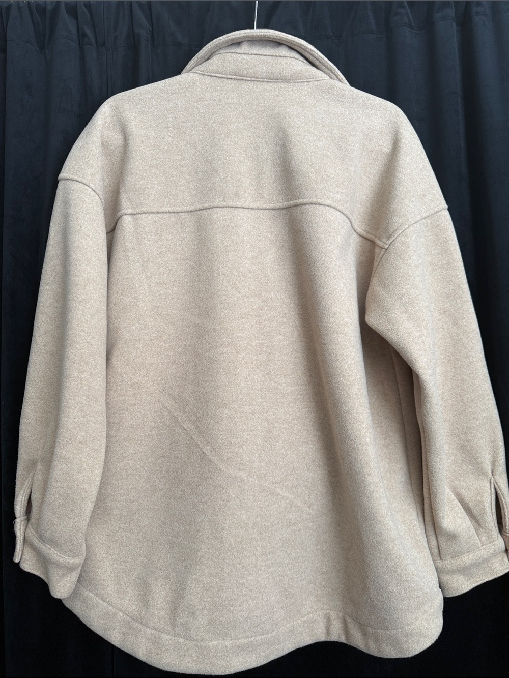 Neutral Beige Oversized Shacket Jacket - Picture 2 of 3